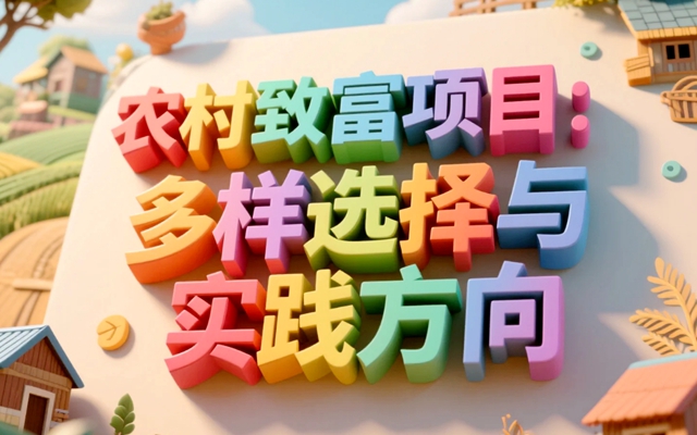 農村致富項目:多樣選擇與實踐方向-專在家創業網