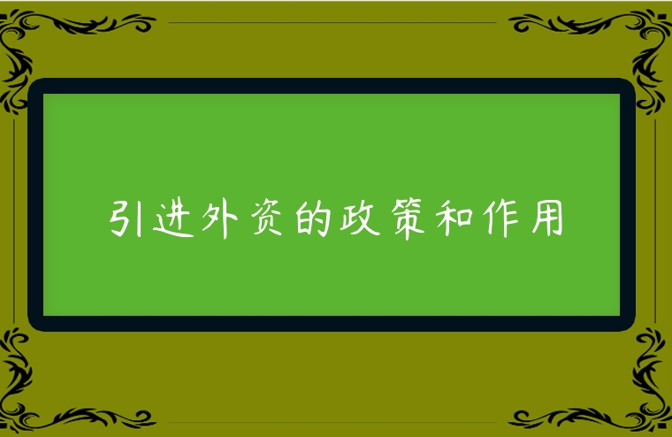 引進外資的政策和作用