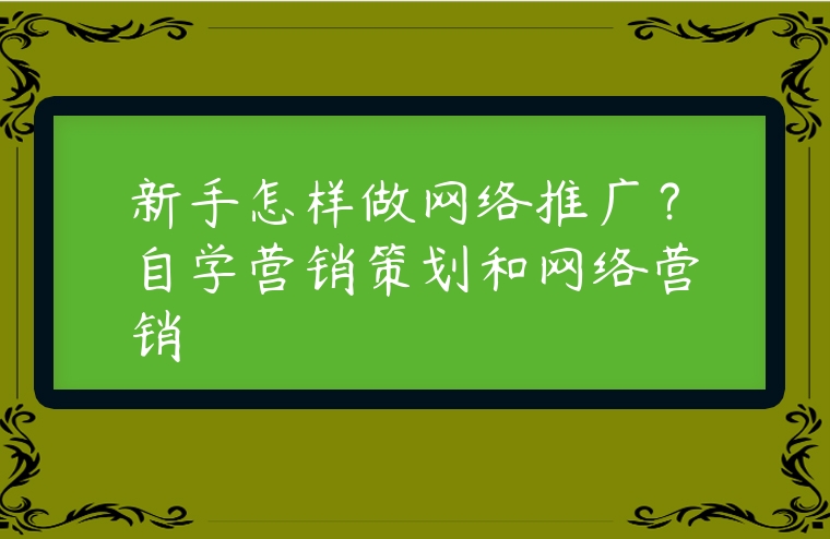 新手怎樣做網絡推廣？自學營銷策劃和網絡營銷